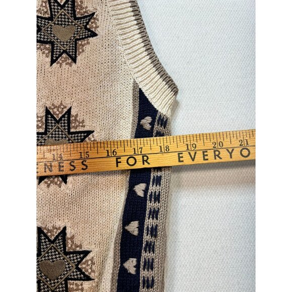 Christopher & Banks Women's Ramie Hand Embroidered Vest Size M Beige Geometric - Picture 9 of 12